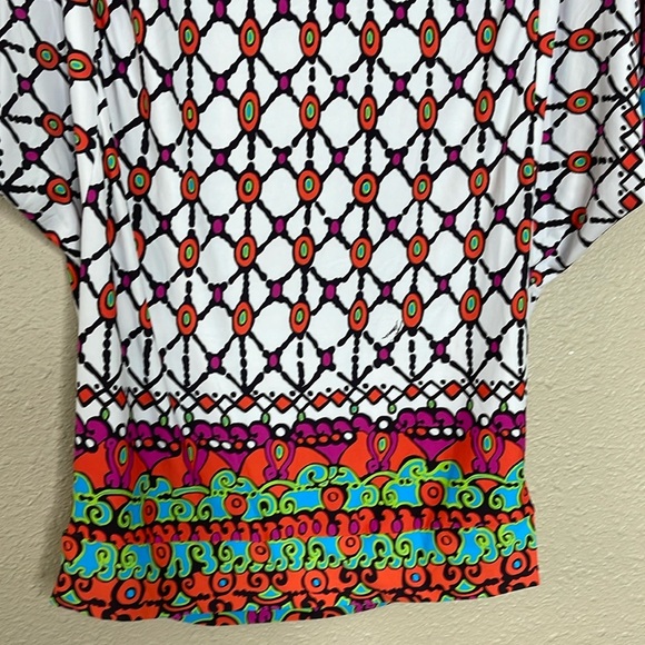 Trina Turke Women’s Venice Beach Tunic Cover Up in White Sz S Geometric Print - Picture 8 of 11